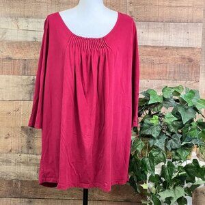 Women's Size 3X Burgundy JMS Just My Size Blouse